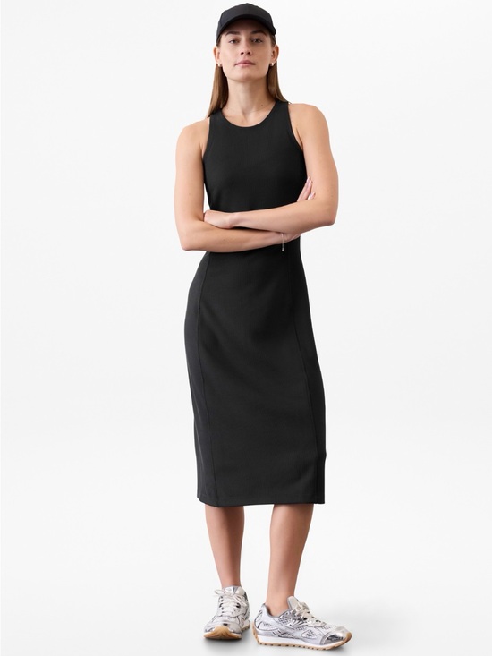 Athleta Dresses & Skirts - Athleta Black Sleeveless Ribbed Midi Dress